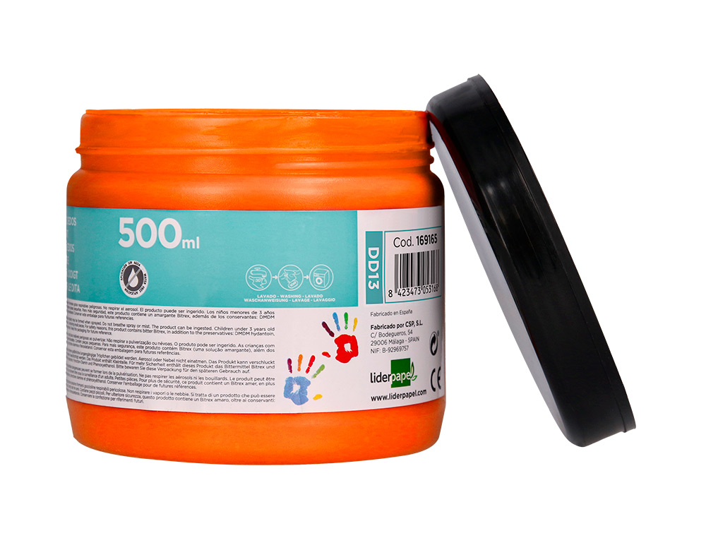 PEINTURE AU DOIGT LIDERPAPEL FLACON 500 ML COLORIS ORANGE