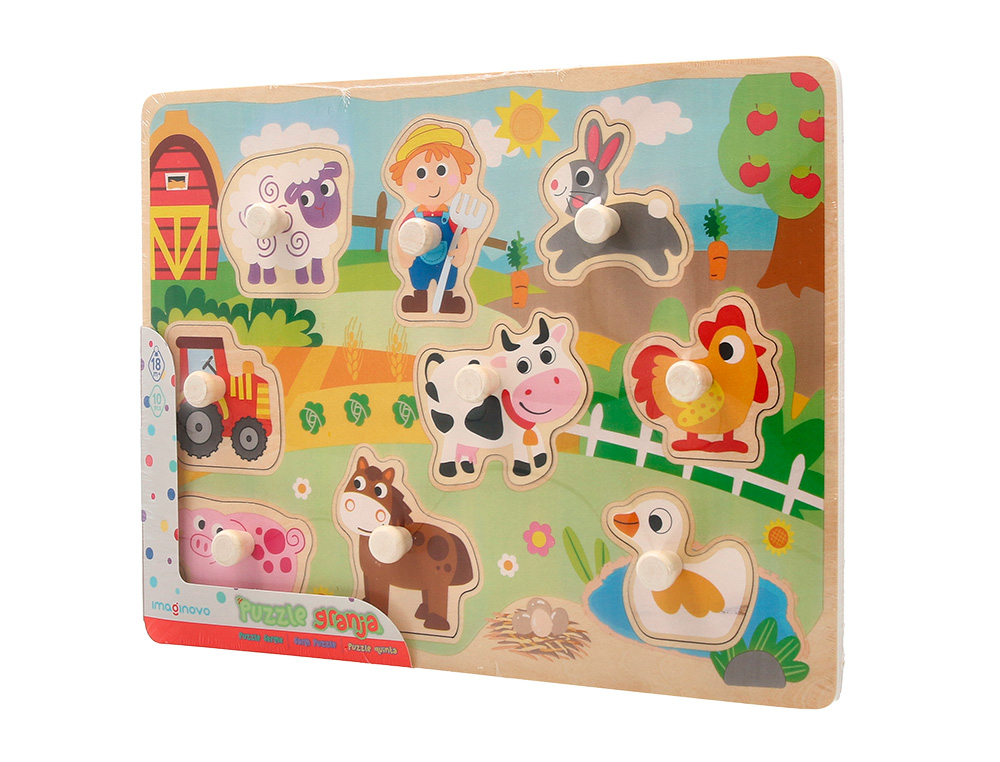 PUZZLE ENFANT IMAGINOVO FERME BOIS +18 MOIS 9 PIECES        30X22,5X1,5 CM