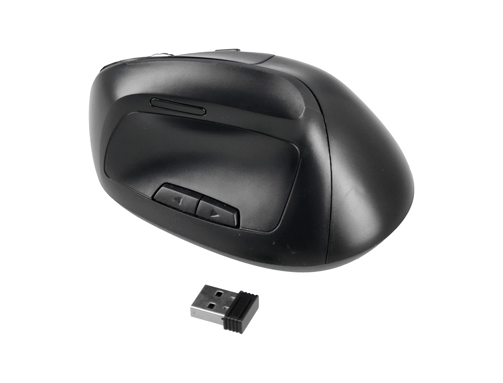 SOURIS Q-CONNECT OPTIQUE SANS FIL ERGONOMIQUE VERTICAL DPI 800/1200/1600 BATTERIE RECHARGEABLE COLORIS NOIR