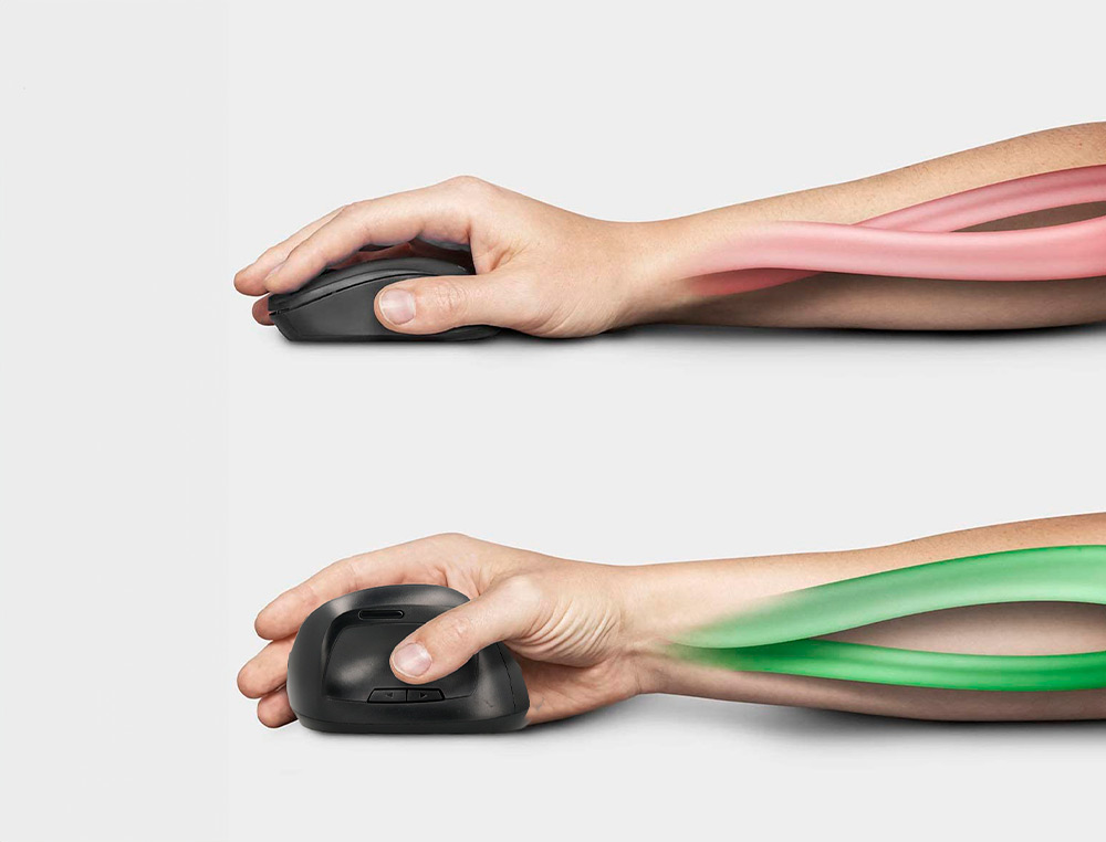 SOURIS Q-CONNECT OPTIQUE SANS FIL ERGONOMIQUE VERTICAL DPI 800/1200/1600 BATTERIE RECHARGEABLE COLORIS NOIR