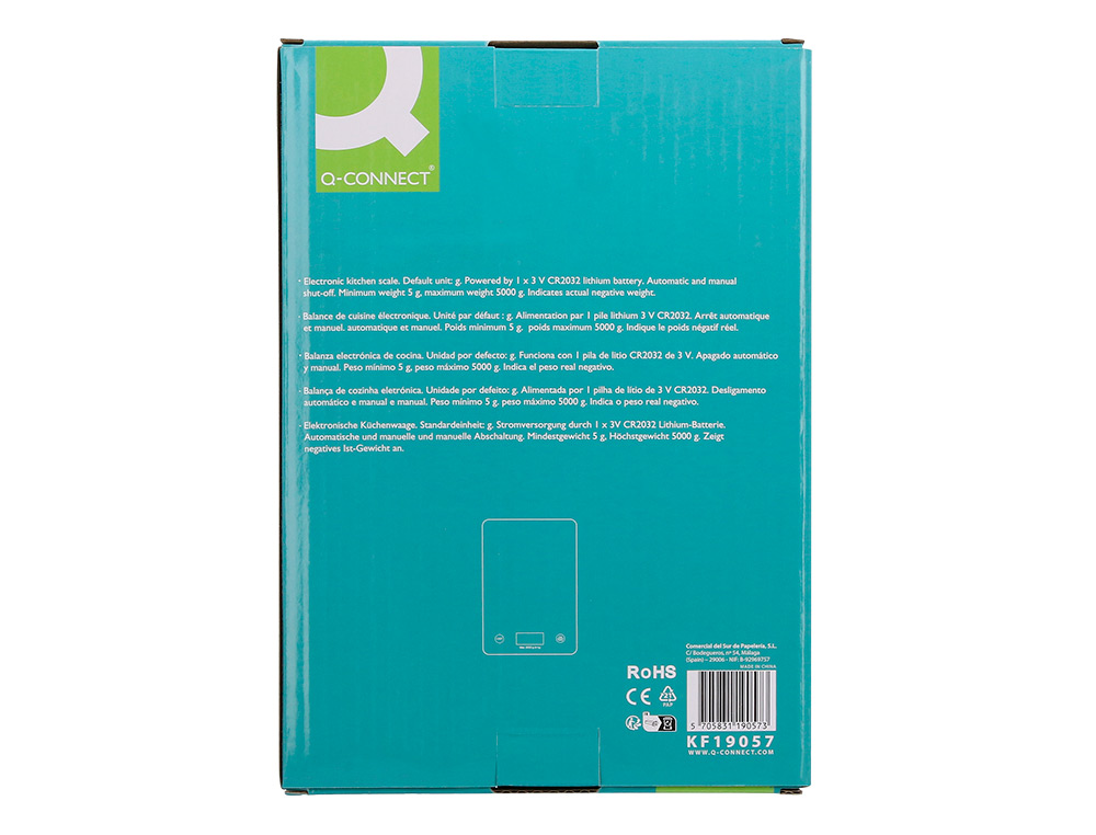 BALANCE PRECISION Q-CONNECT NUMERIQUE ECRAN LCD 42X19MM   COLORIS NOIR