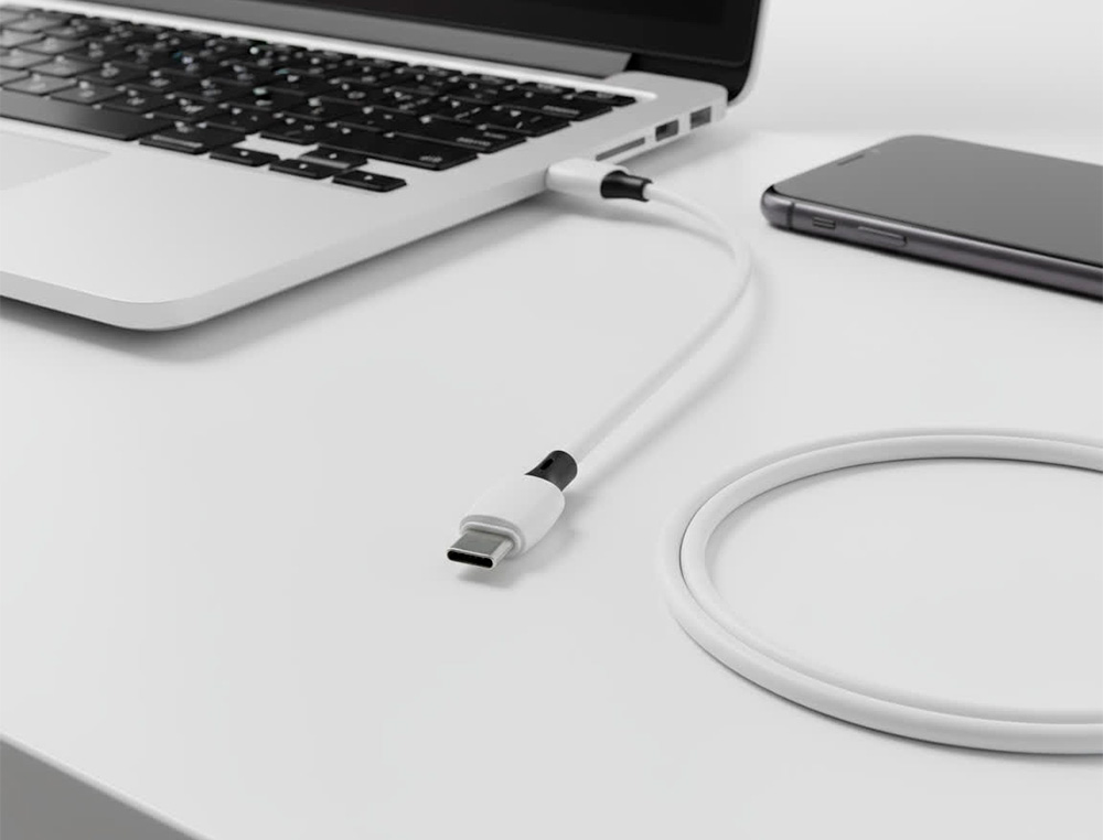 CABLE Q-CONNECT USB-A VERS USB-C PVC LONGUEUR 2M COLORIS BLANC