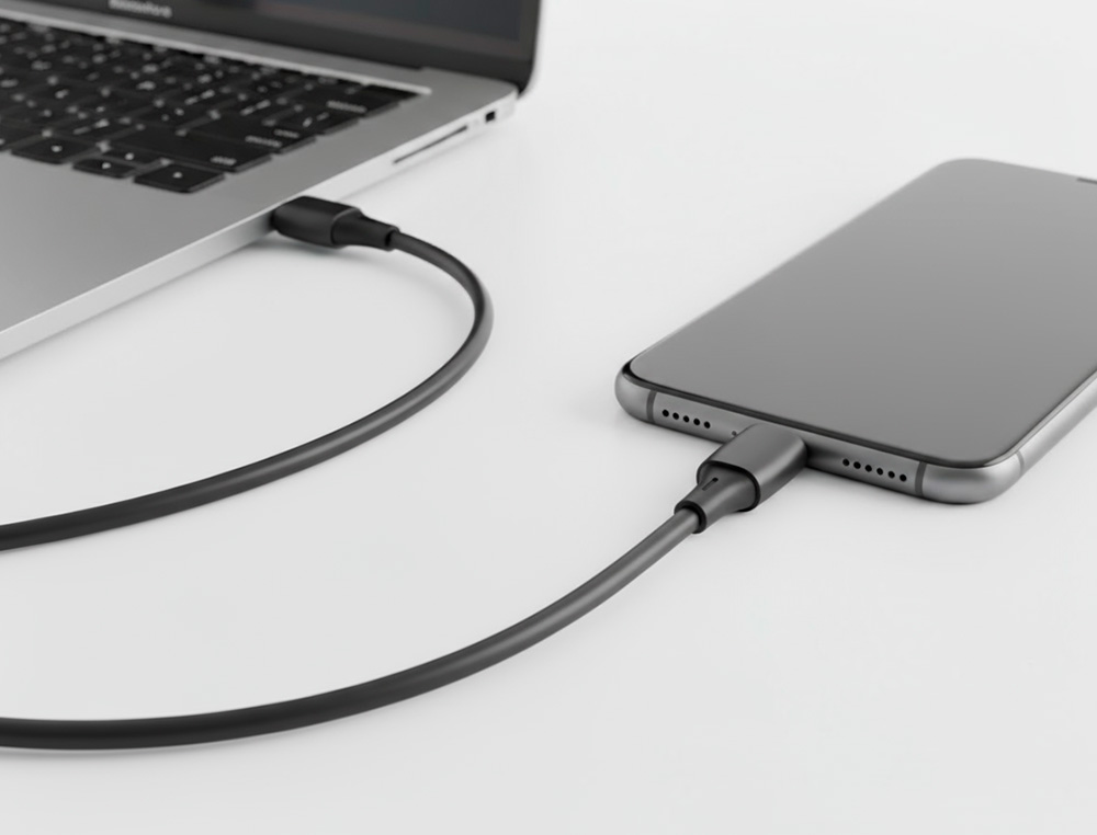 CABLE Q-CONNECT USB-C VERS USB-C PVC LONGUEUR  2M        COLORIS NOIR