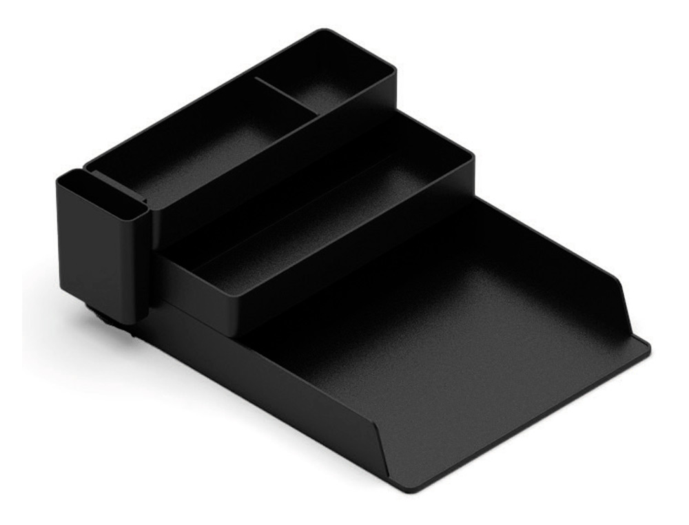 BAC RANGEMENT Q-CONNECT PLASTIQUE 4 COMPARTIMENTS     COLORIS NOIR