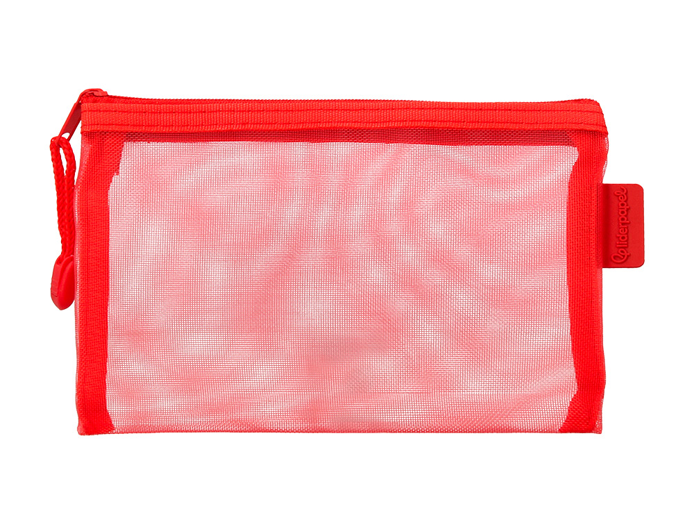 POCHETTE ZIP LIDERPAPEL A6 MULTIUSAGE FERMETURE ECLAIR   POLYESTER TRANSPIRABLE        COLORIS ROUGE