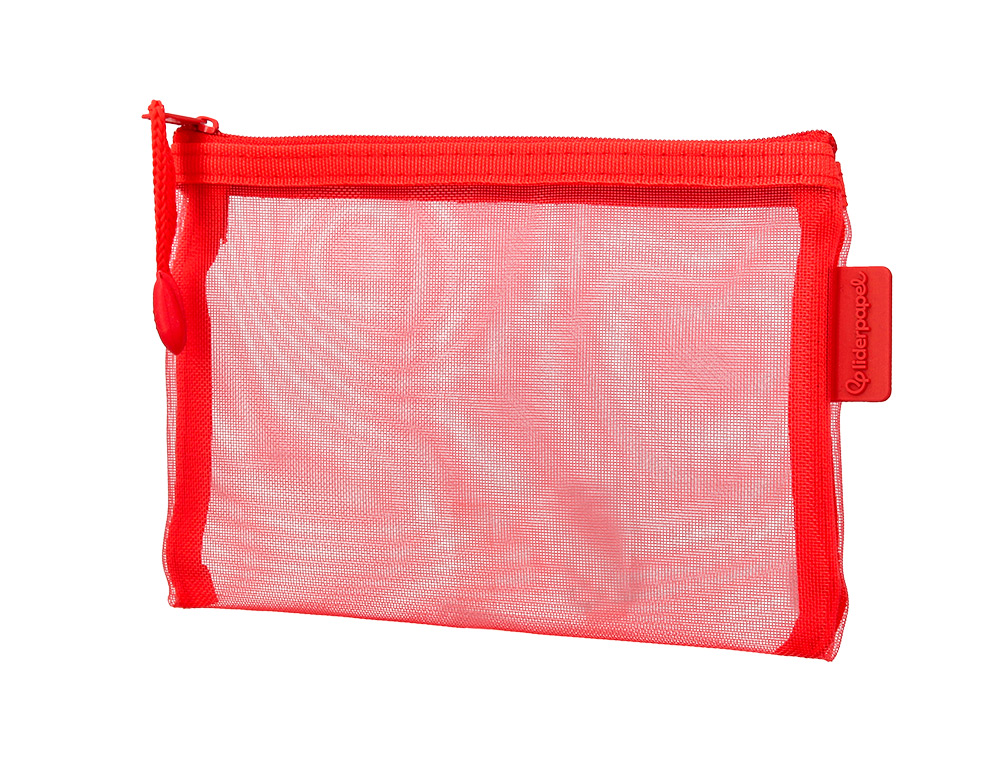 POCHETTE ZIP LIDERPAPEL A6 MULTIUSAGE FERMETURE ECLAIR   POLYESTER TRANSPIRABLE        COLORIS ROUGE