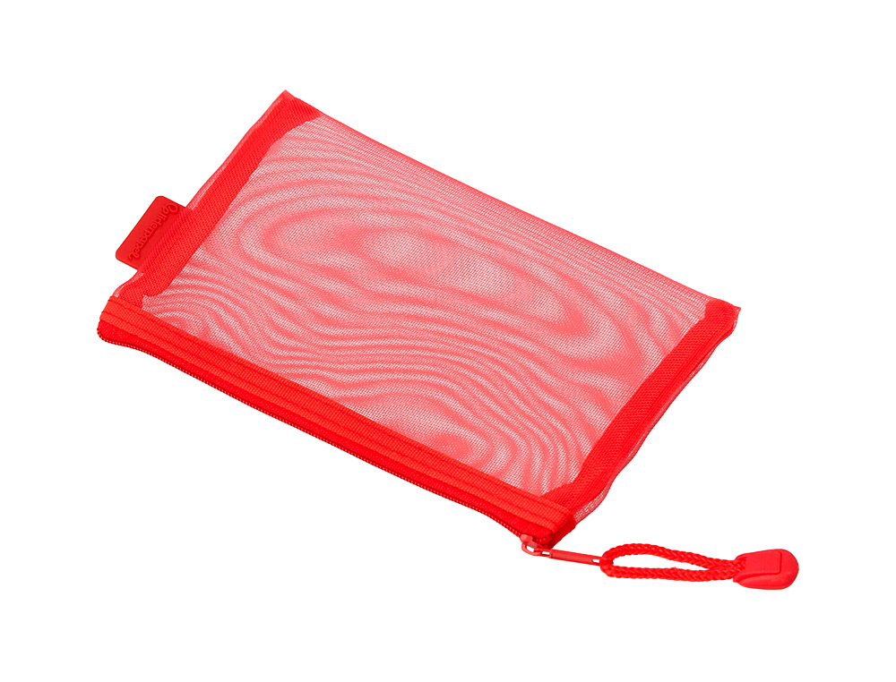 POCHETTE ZIP LIDERPAPEL A6 MULTIUSAGE FERMETURE ECLAIR   POLYESTER TRANSPIRABLE        COLORIS ROUGE
