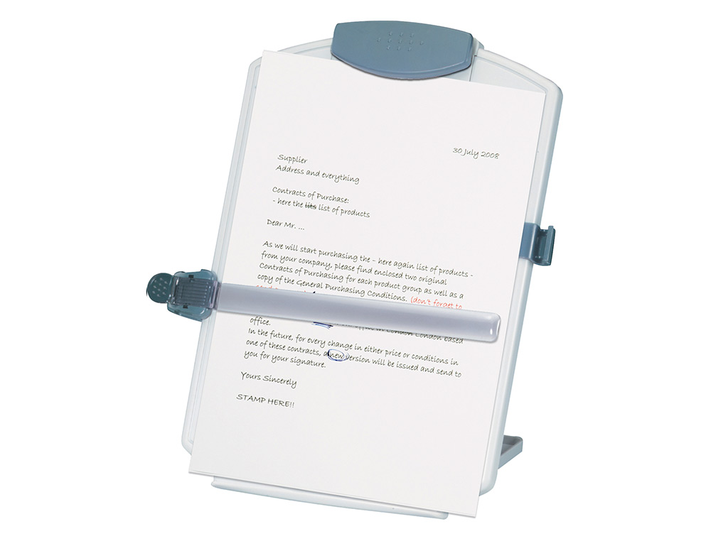 PORTE-COPIES Q-CONNECT VERTICAL INCLINAISON RGLABLE RGLE DE LECTURE PORTE-STYLO PINCE CT FORMAT A4 336X164X433MM
