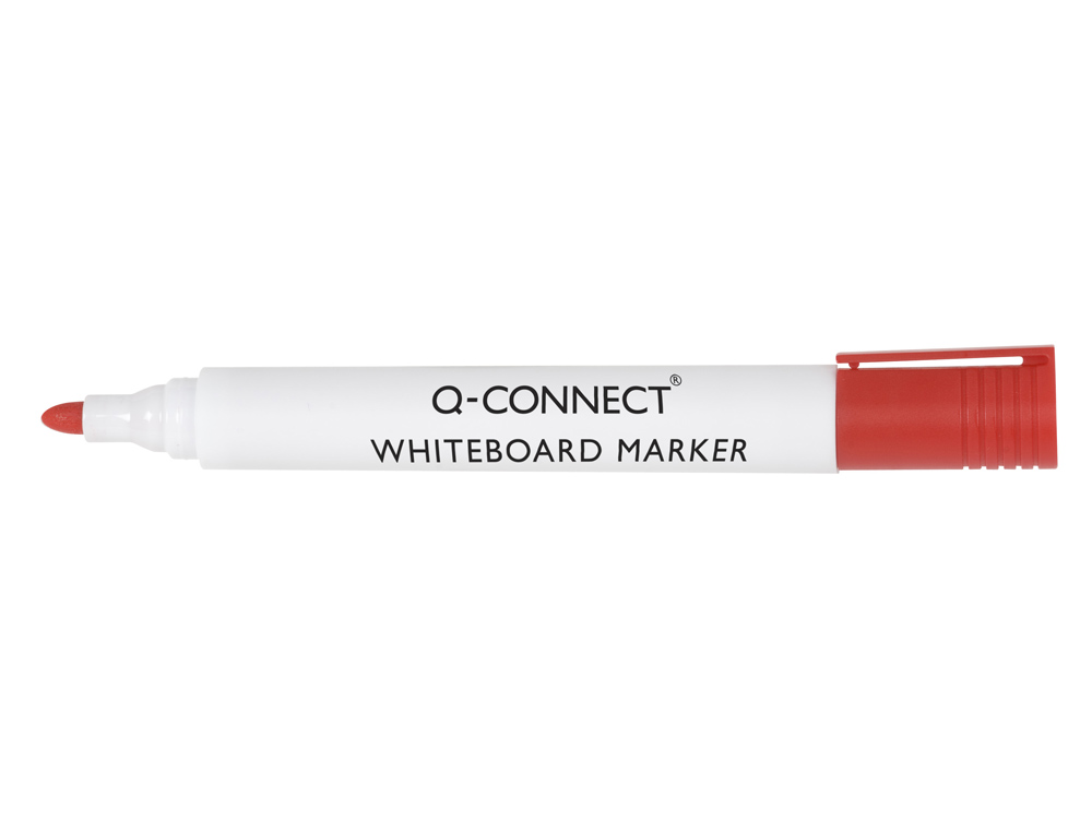 MARQUEUR Q-CONNECT TABLEAU BLANC POINTE OGIVE TRACÉ 2/3MM CORPS PLASTIQUE ENCRE BASE ALCOHOL COLORIS ROUGE
