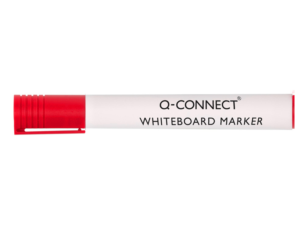 MARQUEUR Q-CONNECT TABLEAU BLANC POINTE OGIVE TRACÉ 2/3MM CORPS PLASTIQUE ENCRE BASE ALCOHOL COLORIS ROUGE