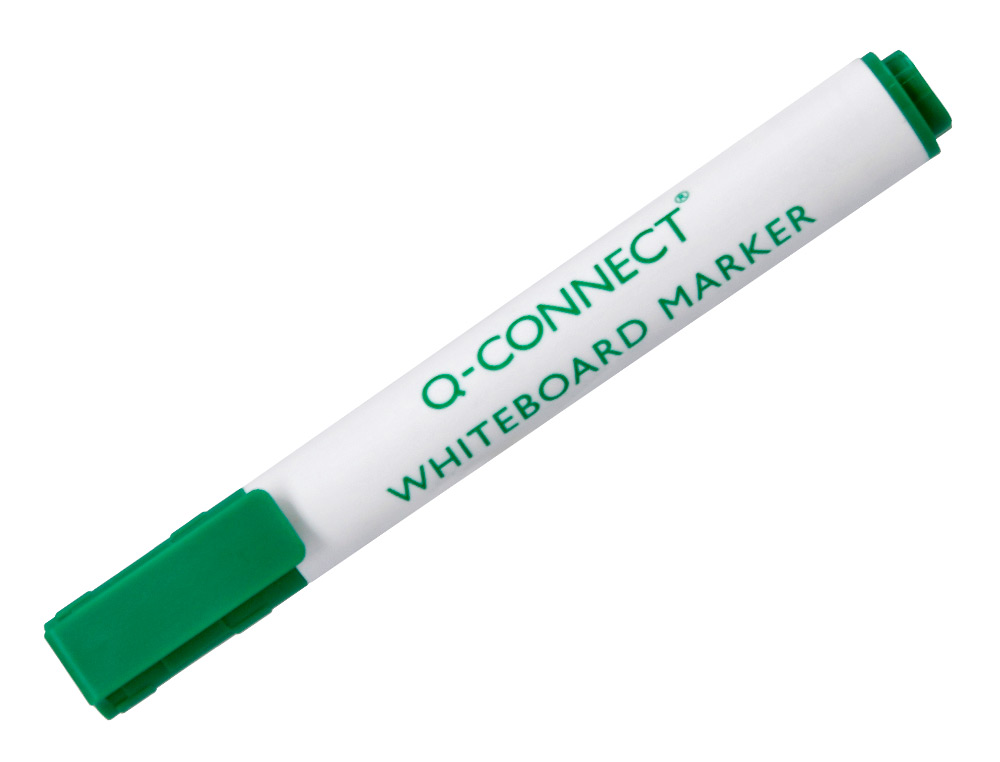 MARQUEUR Q-CONNECT TABLEAU BLANC POINTE OGIVE TRACÉ 2/3MM CORPS PLASTIQUE ENCRE BASE ALCOHOL COLORIS VERT