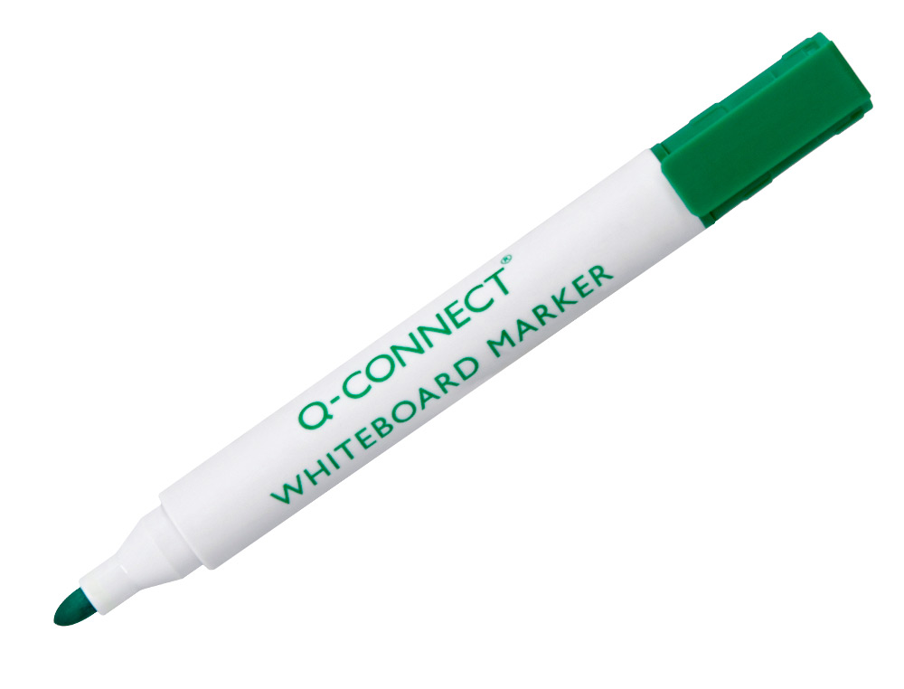 MARQUEUR Q-CONNECT TABLEAU BLANC POINTE OGIVE TRACÉ 2/3MM CORPS PLASTIQUE ENCRE BASE ALCOHOL COLORIS VERT