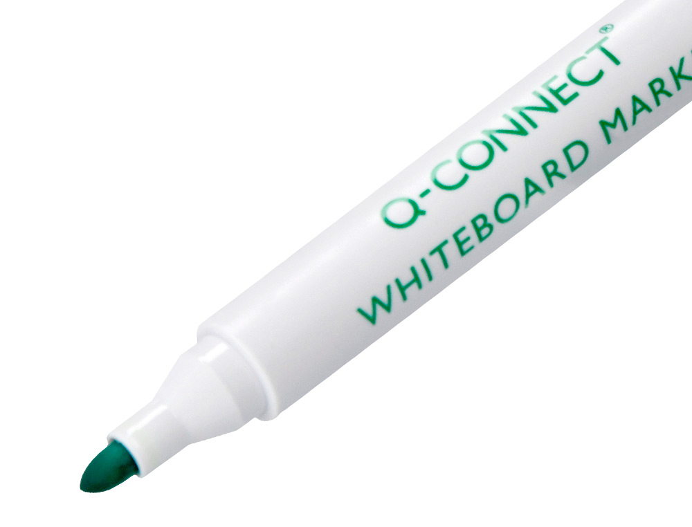 MARQUEUR Q-CONNECT TABLEAU BLANC POINTE OGIVE TRACÉ 2/3MM CORPS PLASTIQUE ENCRE BASE ALCOHOL COLORIS VERT