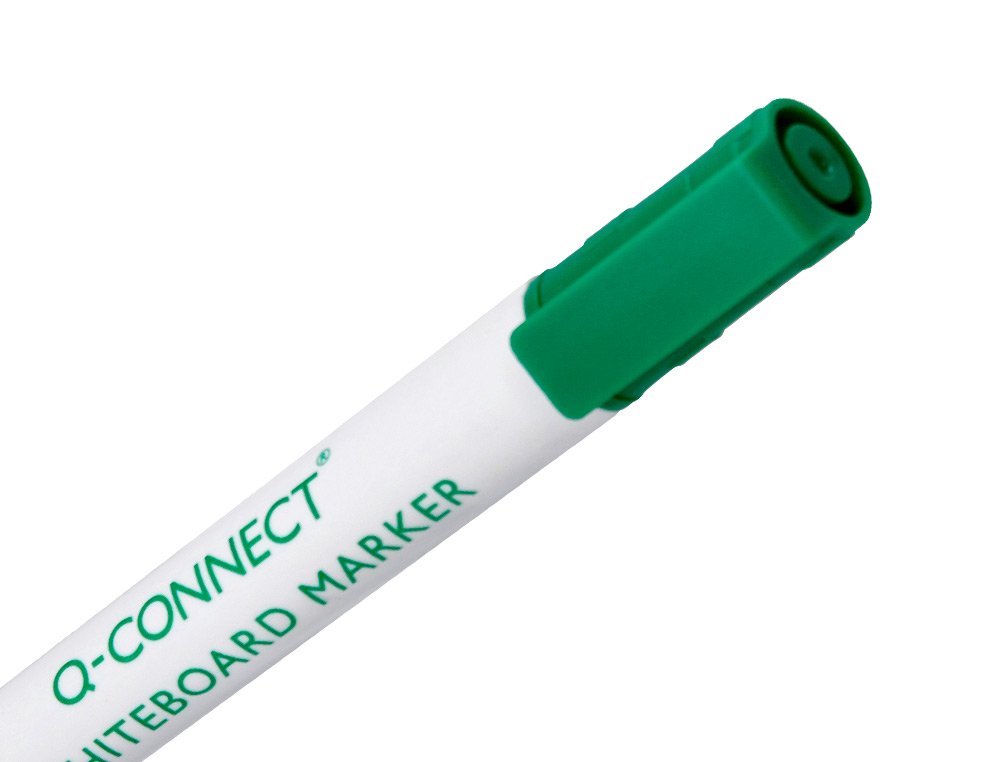 MARQUEUR Q-CONNECT TABLEAU BLANC POINTE OGIVE TRACÉ 2/3MM CORPS PLASTIQUE ENCRE BASE ALCOHOL COLORIS VERT