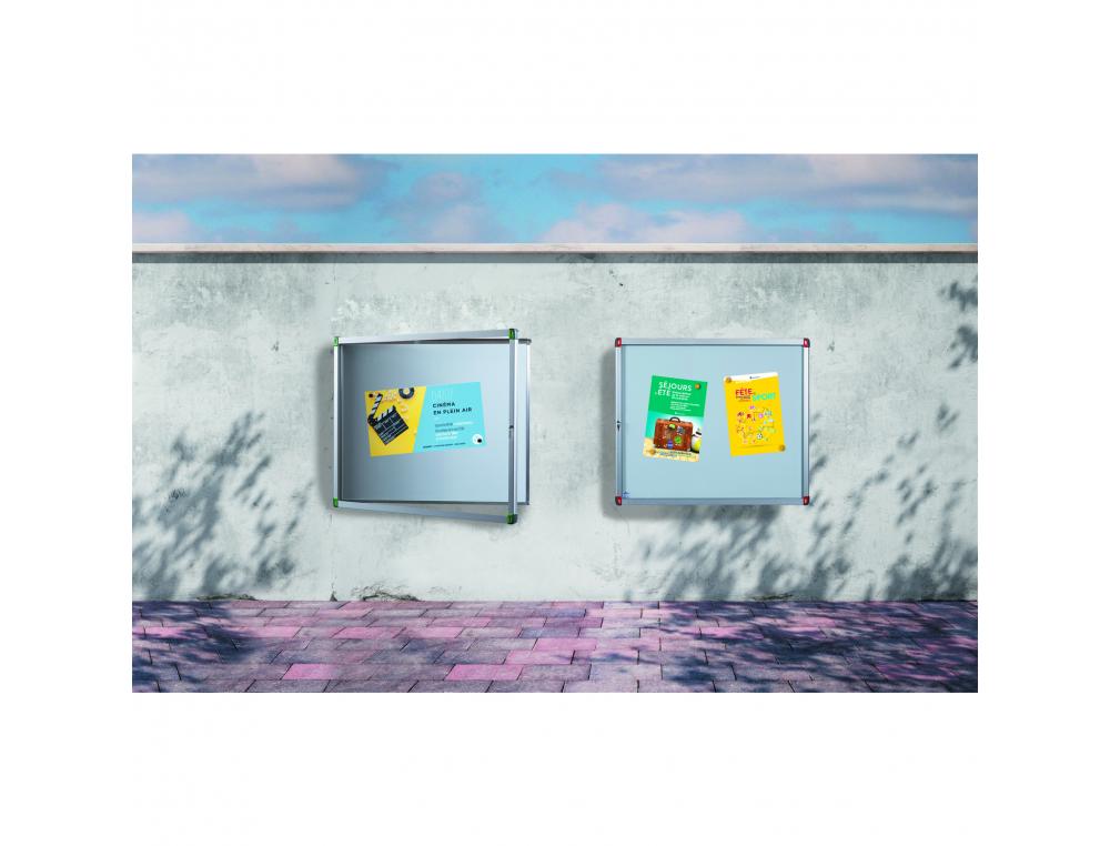 VITRINE AFFICHAGE ULMANN EXTERIEUR 95X110CM PORTE BATTANTE 15 FEUILLES A4