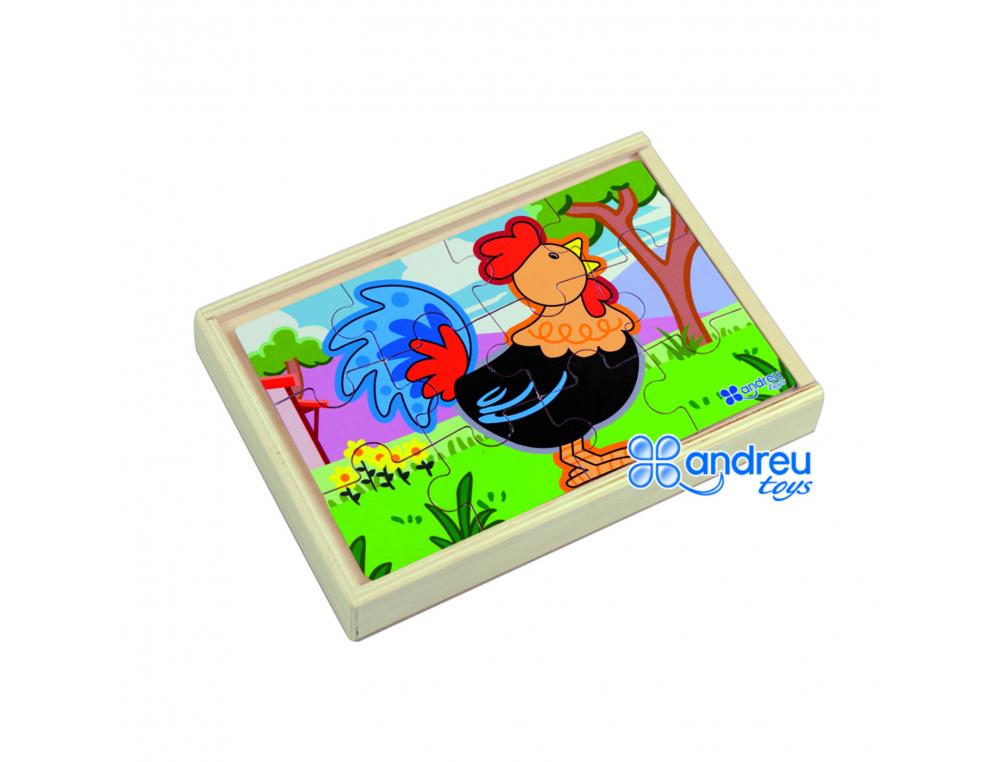 PUZZLE EN BOIS SANS CADRE PANORAMIC FERME 4 PUZZLES     INDIVIDUELS EMBOITABLES DE 12 PIECES CHACUN