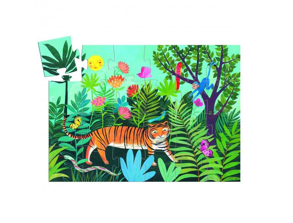 PUZZLES CARTON 24 PIECES DJECO LA BALADE DU TIGRE      FORMAT PAYSAGE 24 PIECES