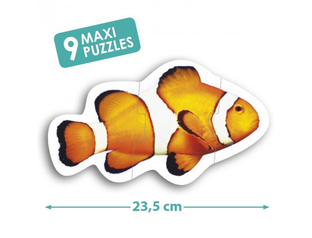PUZZLES GEANTS AKROS MAXI PUZZLES LES ANIMAUX 5 PUZZLES DE 3 PIECES ET 4 PUZZLES DE 4 PIECES