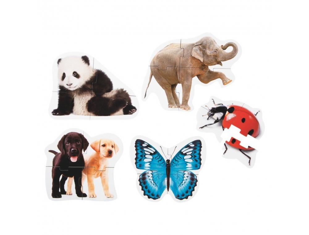 PUZZLES GEANTS AKROS MAXI PUZZLES LES ANIMAUX 5 PUZZLES DE 3 PIECES ET 4 PUZZLES DE 4 PIECES