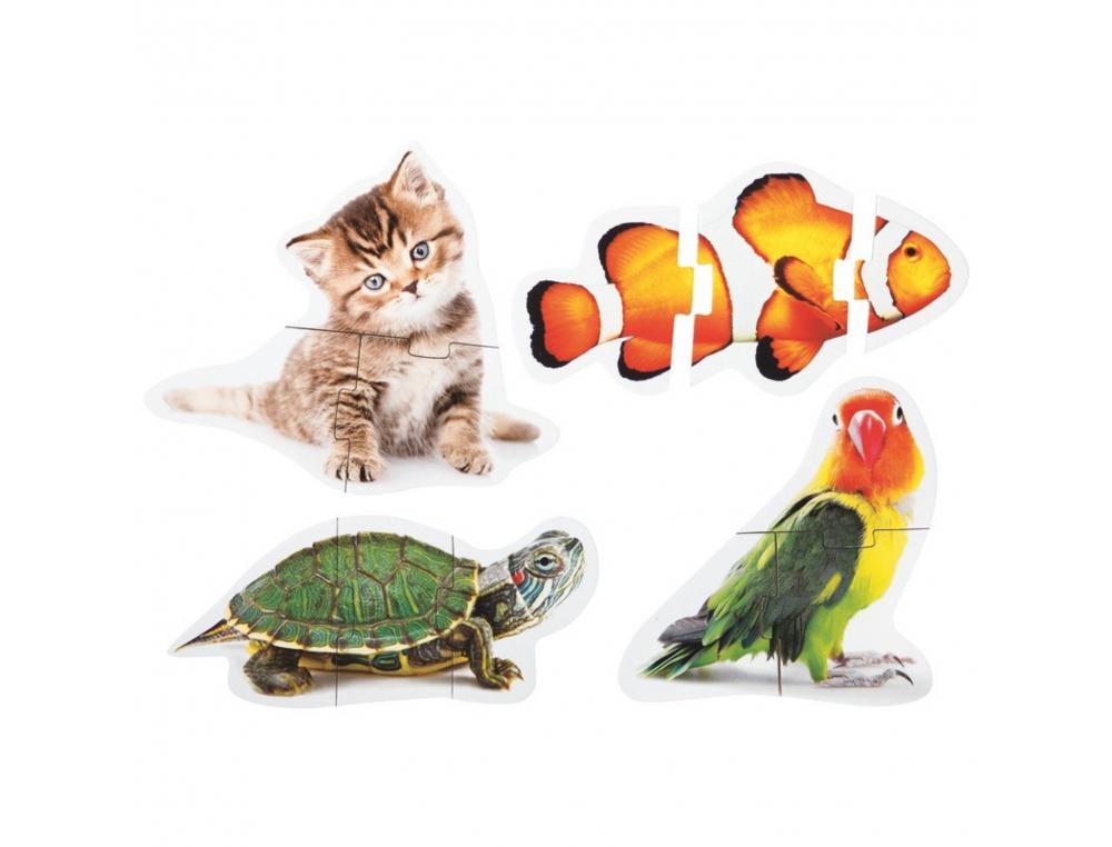 PUZZLES GEANTS AKROS MAXI PUZZLES LES ANIMAUX 5 PUZZLES DE 3 PIECES ET 4 PUZZLES DE 4 PIECES