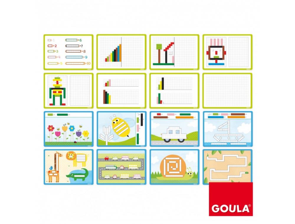 REGLETTES GOULA ACTIVITES AVEC REGLETTES COMPLETER LES  FICHES 48 UNITES COLORIS ET   LONGUEURS ASSORTIS 8 FICHES