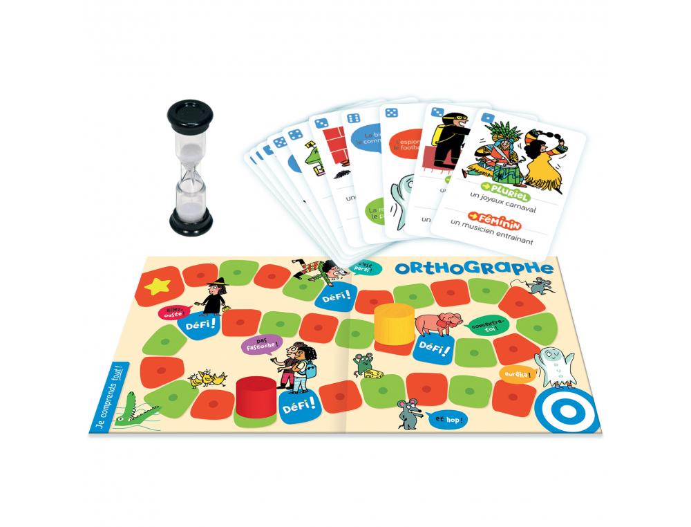 FRANCAIS NATHAN JE COMPRENDS TOUT ORTHOGRAPHE DU CE2 AU CM2 80 CARTES 1 PLATEAU 2 PIONS 2 A 4 JOUEURS
