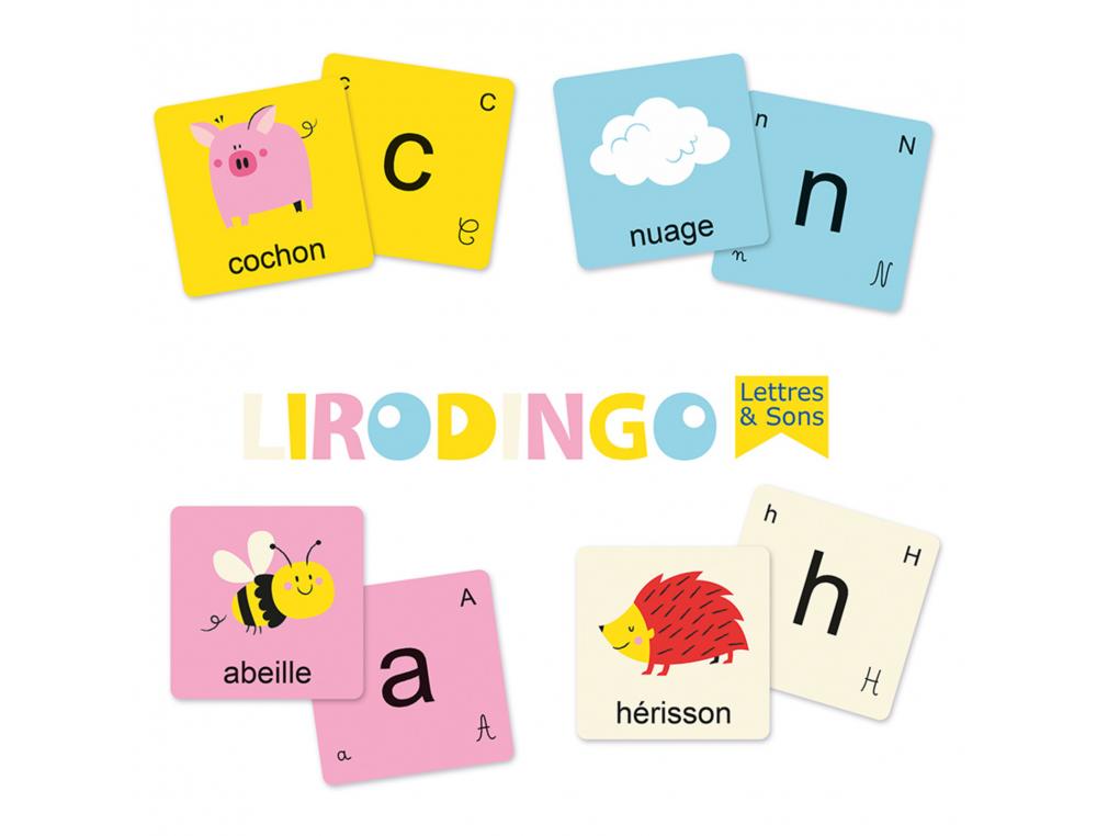 APPRENDRE A LIRE ET A ECRIRE COCKTAIL GAMES LIRODINGO SONS ASSOCIES AUX LETTRES 54 CARTES 4 NIVEAUX