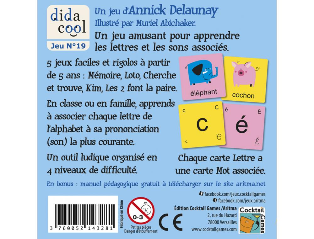 APPRENDRE A LIRE ET A ECRIRE COCKTAIL GAMES LIRODINGO SONS ASSOCIES AUX LETTRES 54 CARTES 4 NIVEAUX