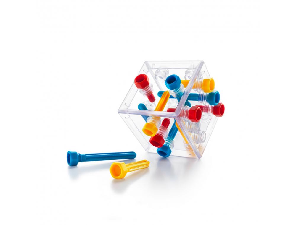 LOGIQUE REFLEXION SMART CRISS CROSS CUBE JEU DE REFLEXION EN 3D 80 DEFIS 13 BOULONS A PLACER 1 JOUEUR