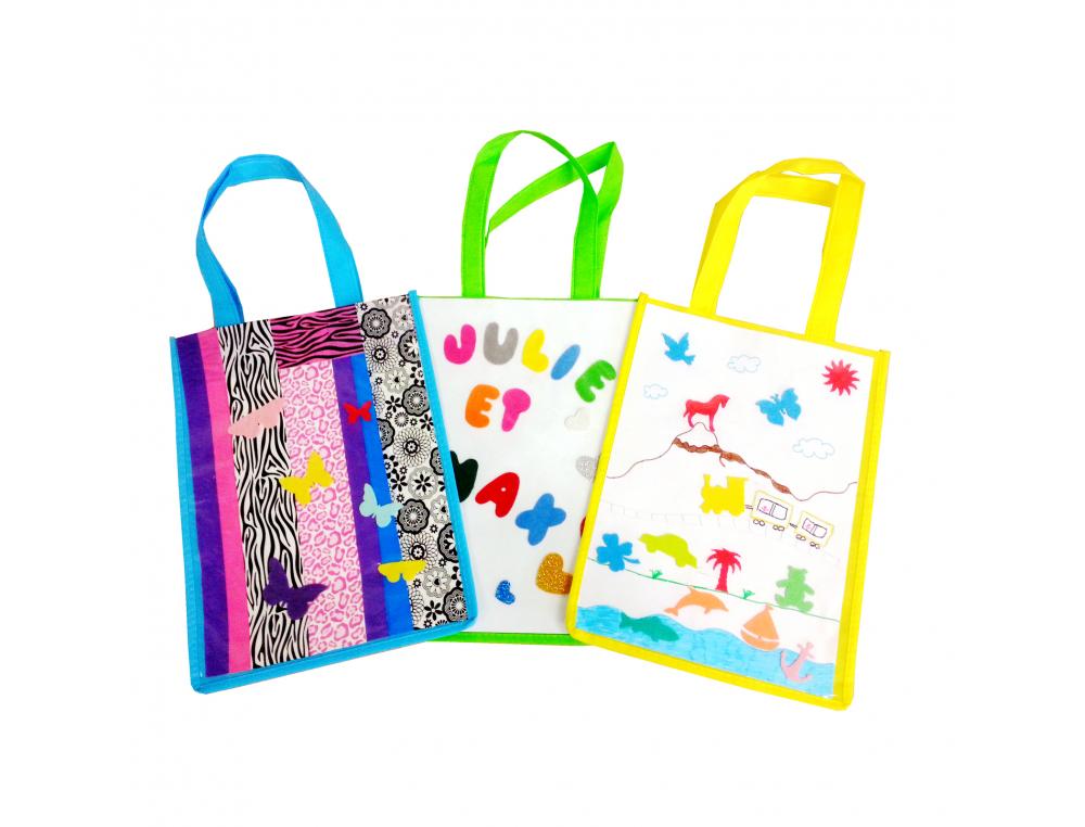 LOT SACS LOOLIPO NON TISSES AVEC FENETRE POLYPROPYLENE    FORMAT A4 6 UNITES COLORIS    ASSOSRTIS