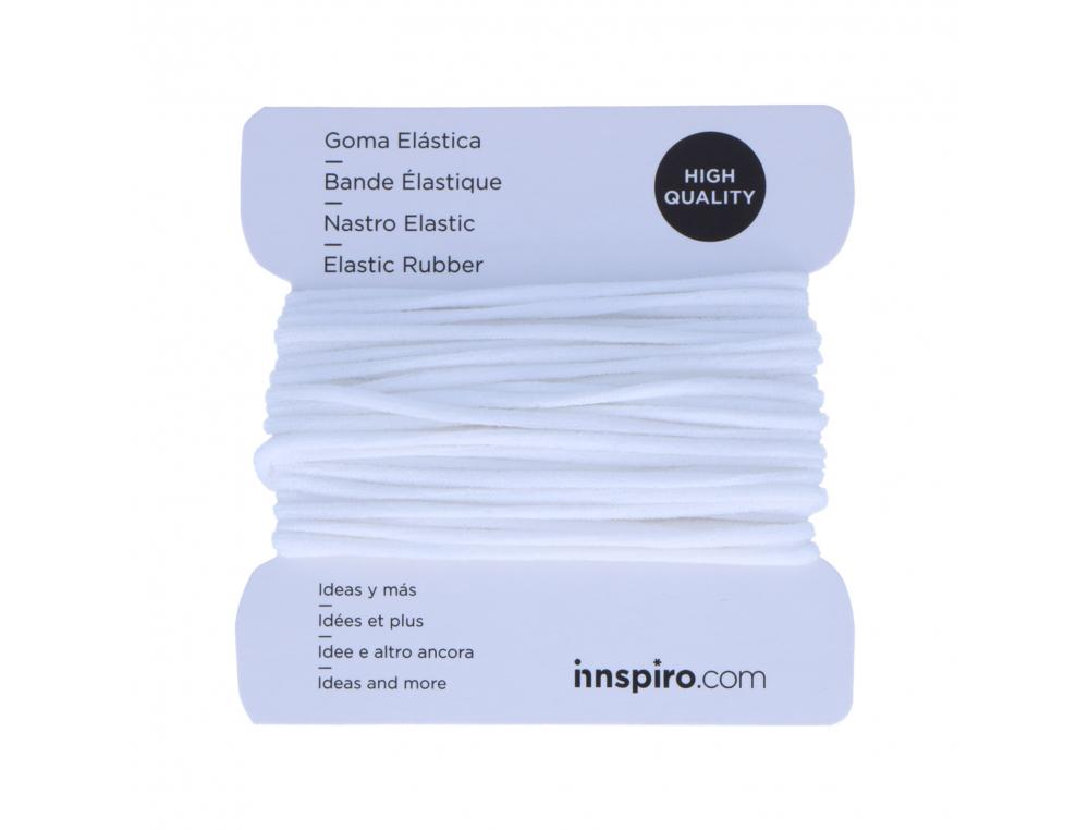 FIL ELASTIQUE INNSPIRO 2MMX5M COLORIS BLANC SUR CARTE