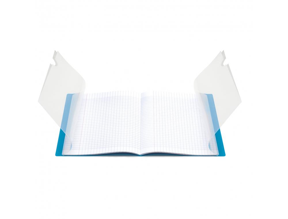 CAHIER PIQUE CLAIREFONTAINE KOVERBOOK COUVERTURE          POLYPROPYLENE 24X32CM 96      PAGES 90G SEYES COLORIS BLEU