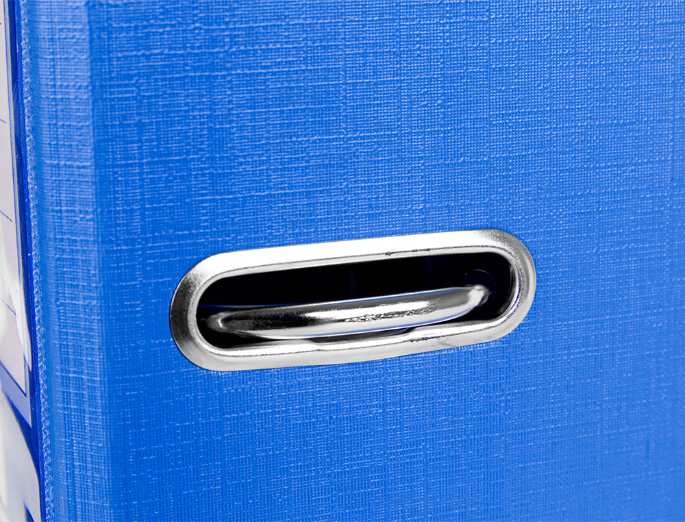 CLASSEUR LEVIER LIDERPAPEL DOCUMENTA FOLIO CARTON REMBORDE DOS 75MM RADO METALLIQUE COLORIS BLEU