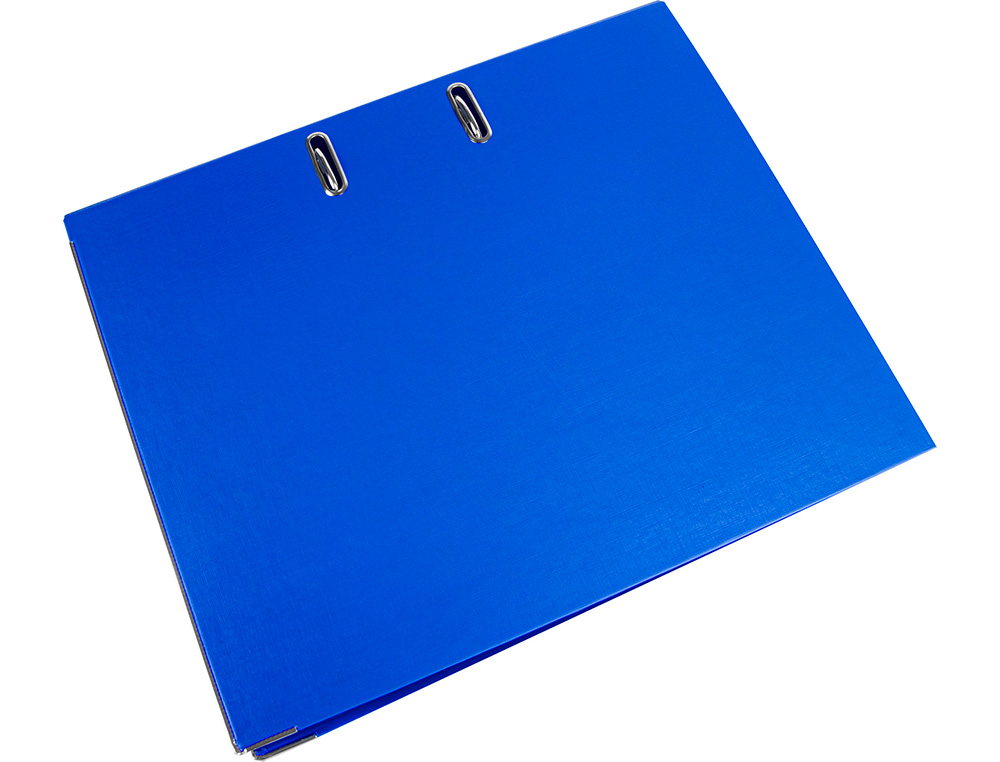 CLASSEUR LEVIER LIDERPAPEL DOCUMENTA FOLIO CARTON REMBORDE DOS 75MM RADO METALLIQUE COLORIS BLEU