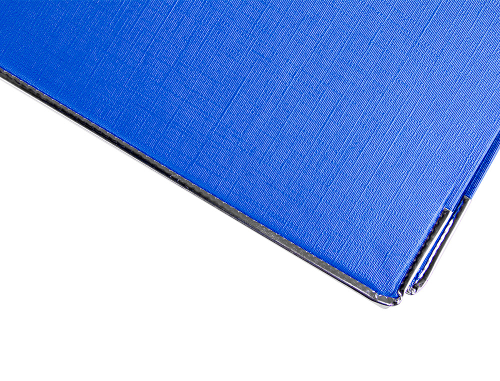 CLASSEUR LEVIER LIDERPAPEL DOCUMENTA FOLIO CARTON REMBORDE DOS 75MM RADO METALLIQUE COLORIS BLEU