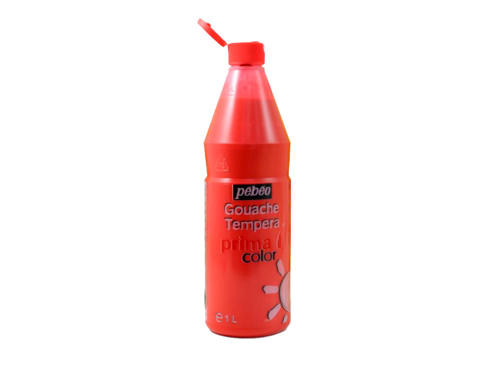 GOUACHE PBO PRIMACOLOR LIQUIDE INODORE ONCTUEUSE APPLICATION FACILE COLORIS ROUGE FLACON 1000ML