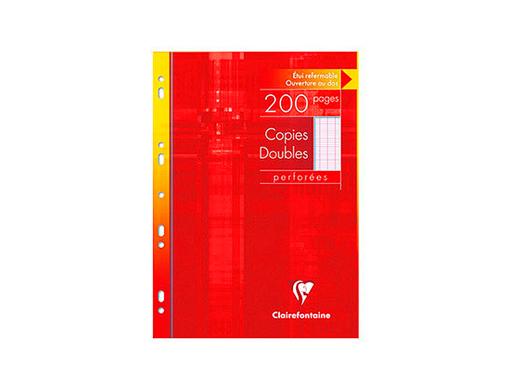 COPIE DOUBLE CLAIREFONTAINE A4 210X297MM PAPIER VÉLIN VELOUTÉ 200P 90G SÉYÈS PERFORÉES ÉTUI VERNI