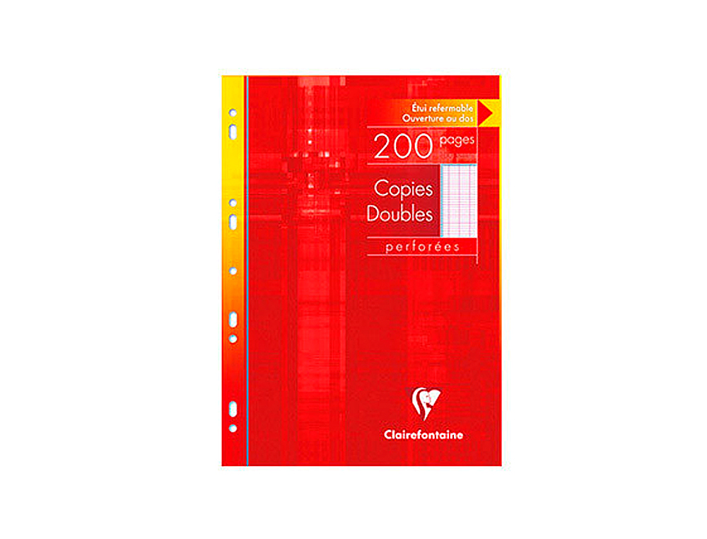 COPIE DOUBLE CLAIREFONTAINE A4 210X297MM PAPIER VLIN VELOUT 200P 90G 5X5MM PERFORES TUI VERNI