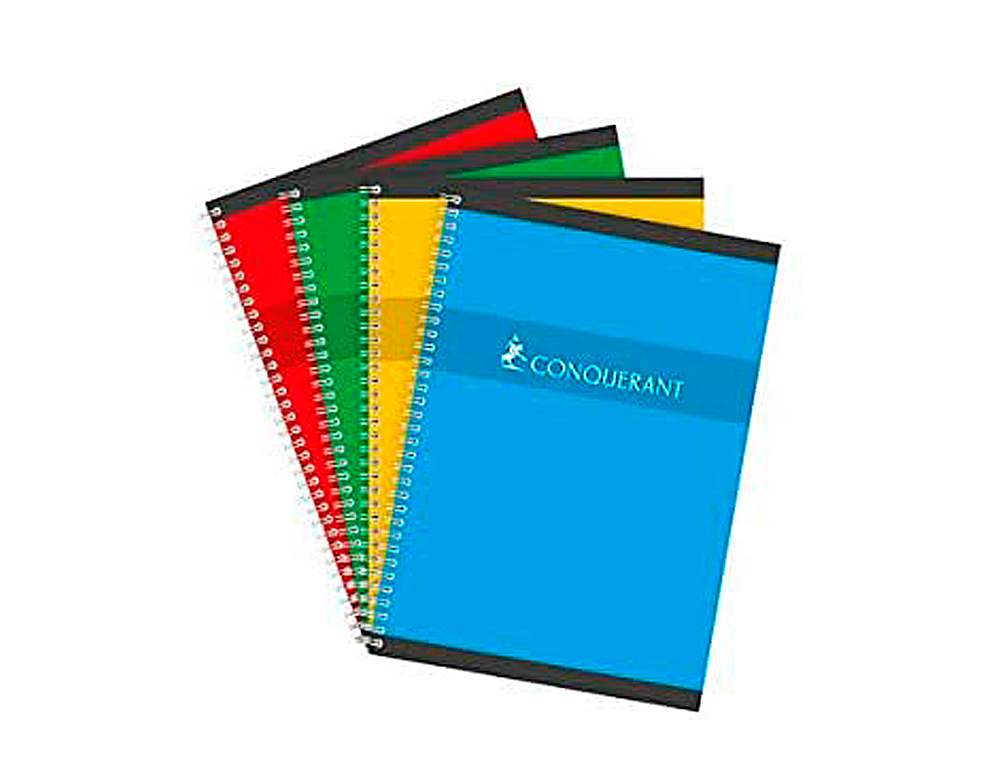 CAHIER CONQUÉRANT SEPT RELIURE INTÉGRALE COUVERTURE OFFSET A5+ 17X22CM 180 PAGES 70G 5X5MM