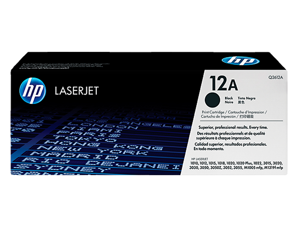TONER LASER HP 12A Q2612A POUR LASERJET 1010/1012/1015/1018/1020/1022/3015/3020/3030 COULEUR NOIR 2000P