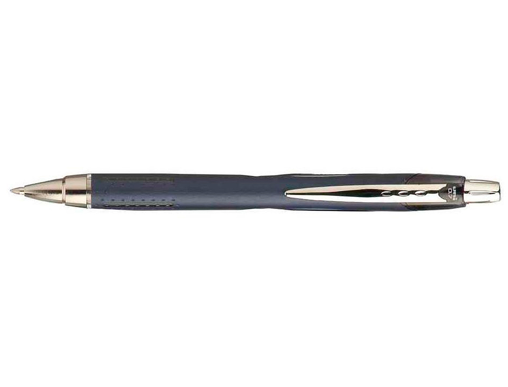STYLO-BILLE UNIBALL JETSTREAM RT CRITURE MOYENNE 0.5MM ENCRE GEL RTRACTABLE GRIP ANTIGLISSE AGRAFE MTAL COLORIS NOIR