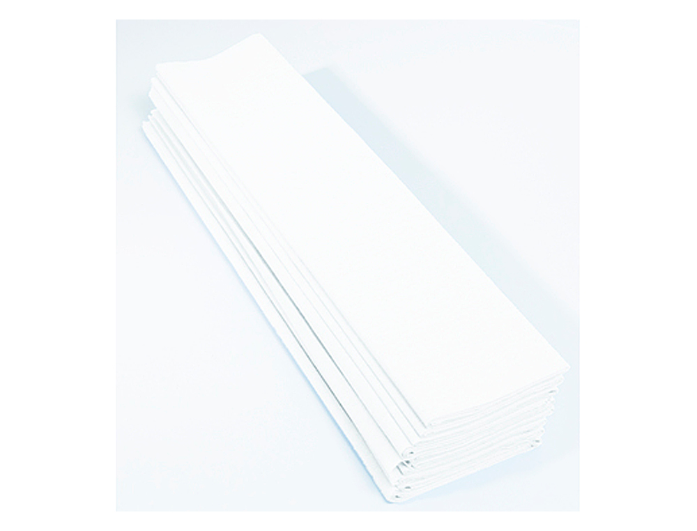 PAPIER CRÉPON CLAIREFONTAINE DENSITÉ CRÊPAGE 60% 40G/M2 50CMX2.5M UNICOLORE BLANC POCHETTE 10F