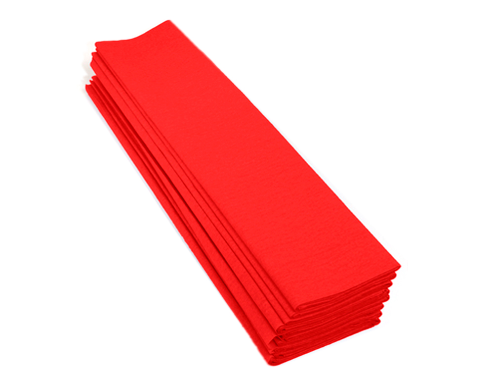 PAPIER CRPON CLAIREFONTAINE DENSIT CRPAGE 60% 40G/M2 50CMX2.5M UNICOLORE ROUGE POCHETTE 10F