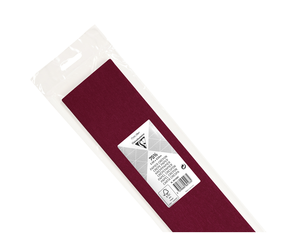 PAPIER CRÉPON CLAIREFONTAINE DENSITÉ CRÊPAGE 60% 40G/M2 50CMX2.5M UNICOLORE OPÉRA
