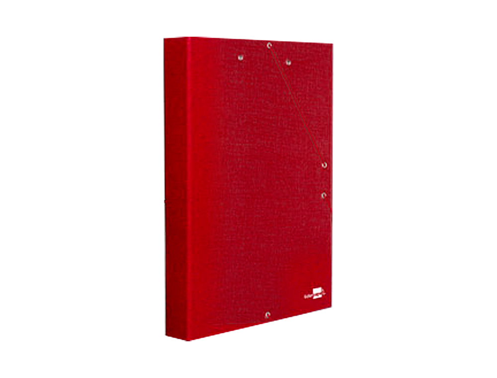 CLASSEUR LIDERPAPEL 4 ANNEAUX RONDS 25MM A4+ CARTON REMBORD PAPER COAT MINICLIP ET RABATS COLORIS ROUGE
