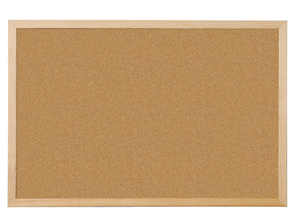 TABLEAU LIÈGE Q-CONNECT MURAL CADRE BOIS PIN NATUREL 2 FACES INCLUS 5 ÉPINGLES MEMO FIXATION MUR ÉPAISSEUR 1MM 60X40CM