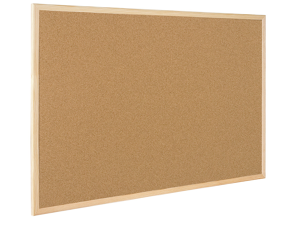 TABLEAU LIÈGE Q-CONNECT MURAL CADRE BOIS PIN NATUREL 2 FACES INCLUS 5 ÉPINGLES MEMO FIXATION MUR ÉPAISSEUR 1MM 60X40CM