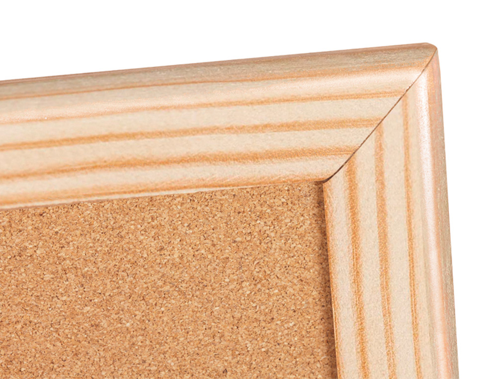 TABLEAU LIÈGE Q-CONNECT MURAL CADRE BOIS PIN NATUREL 2 FACES INCLUS 5 ÉPINGLES MEMO FIXATION MUR ÉPAISSEUR 1MM 60X40CM