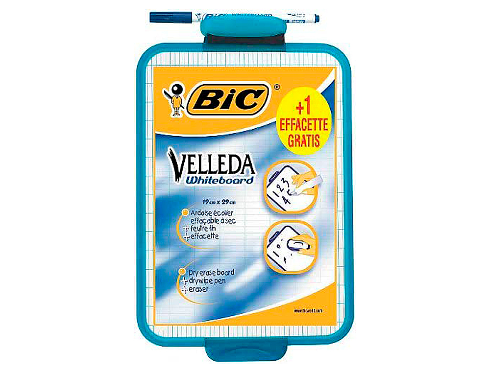 ARDOISE BLANCHE BIC VELLEDA KIDS ERGONOMIQUE 200X300MM 1 FACE UNIE 1 FACE QUADRILLE 1 FEUTRE VELLEDA 1721 1 EFFACETTE