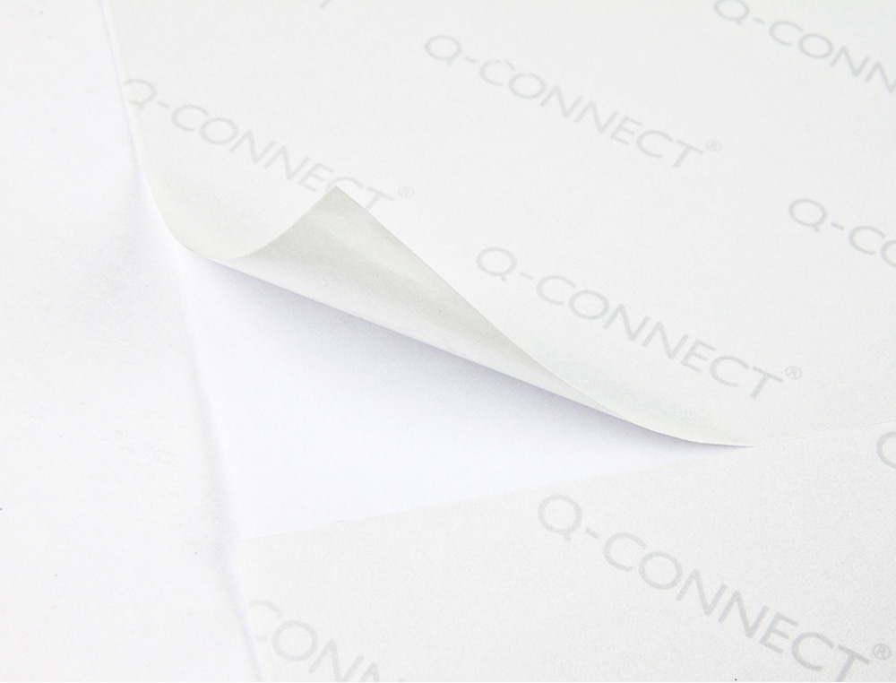 ÉTIQUETTE ADHÉSIVE Q-CONNECT 99X38.1MM COINS ARRONDIS IMPRIMANTE JET ENCRE LASER COPIEUR BOÎTE 100 FEUILLES 1400 UNITÉS